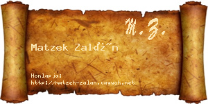 Matzek Zalán névjegykártya