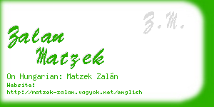zalan matzek business card